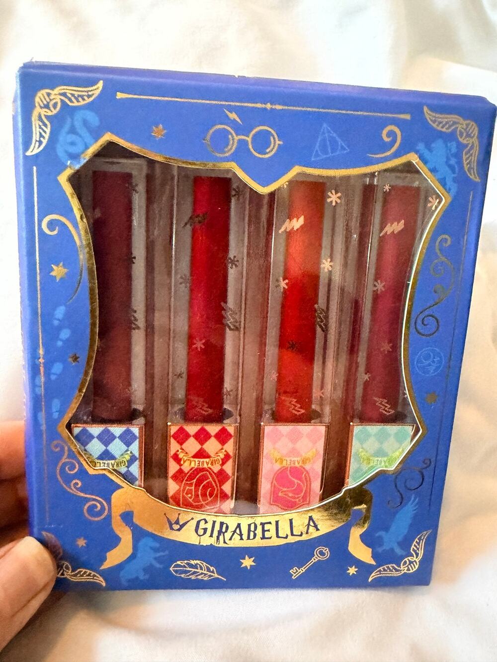 Girabella Hogwarts House Crest Liquid Lipstick Set 4 Harry Potter Inspired WOB